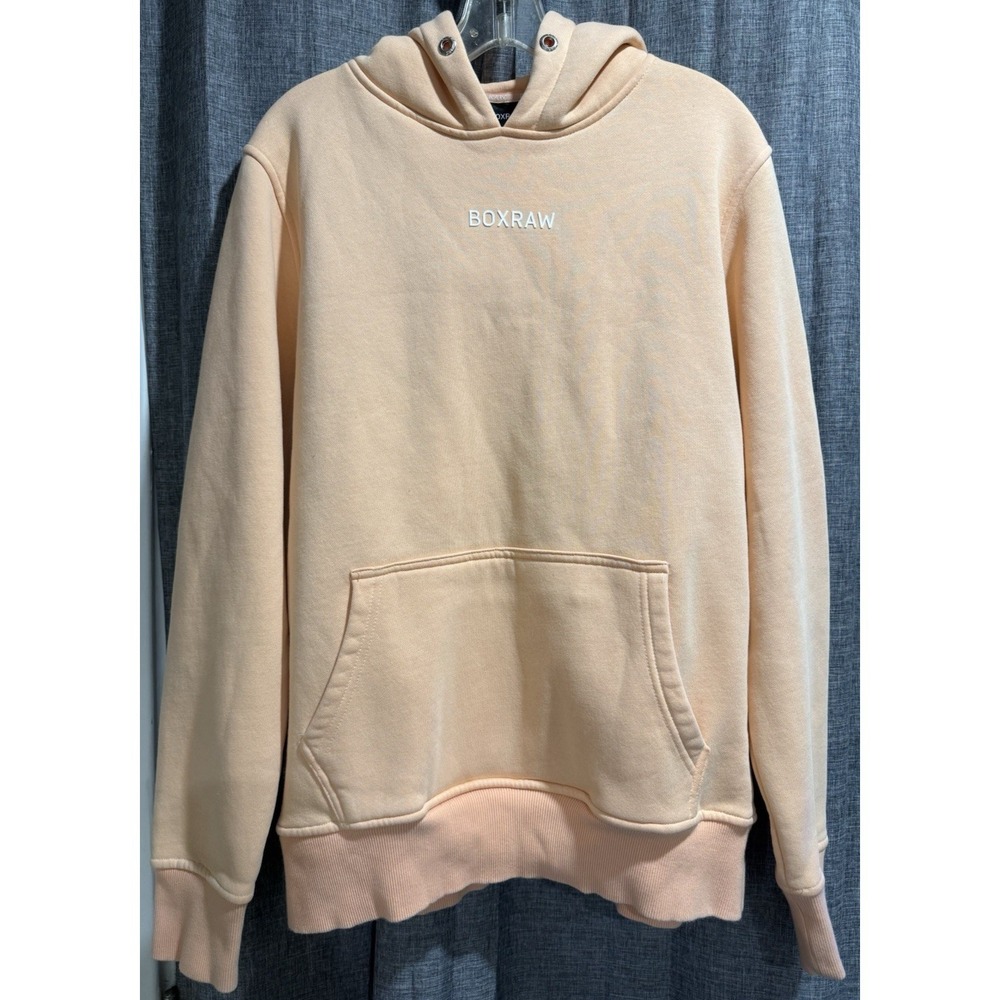 BOXRAW Women's Size Medium Peach Hoodie Sweatshirt Heavyweight Peach EUC